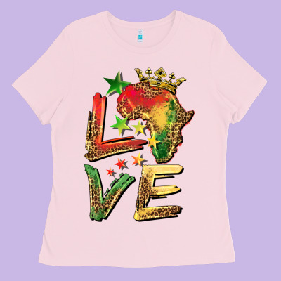 Juneteenth Love Ladies Tee Designed By Barkaloodesign