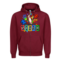 Burgundy baseball support squad autism Zipper Hoodie - Zillion Design Studio