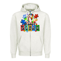 Oatmeal Heather baseball support squad autism Zipper Hoodie - Zillion Design Studio