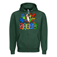 Sports Green baseball support squad autism Zipper Hoodie - Zillion Design Studio