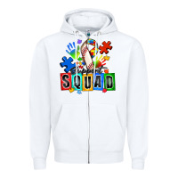 White baseball support squad autism Zipper Hoodie - Zillion Design Studio