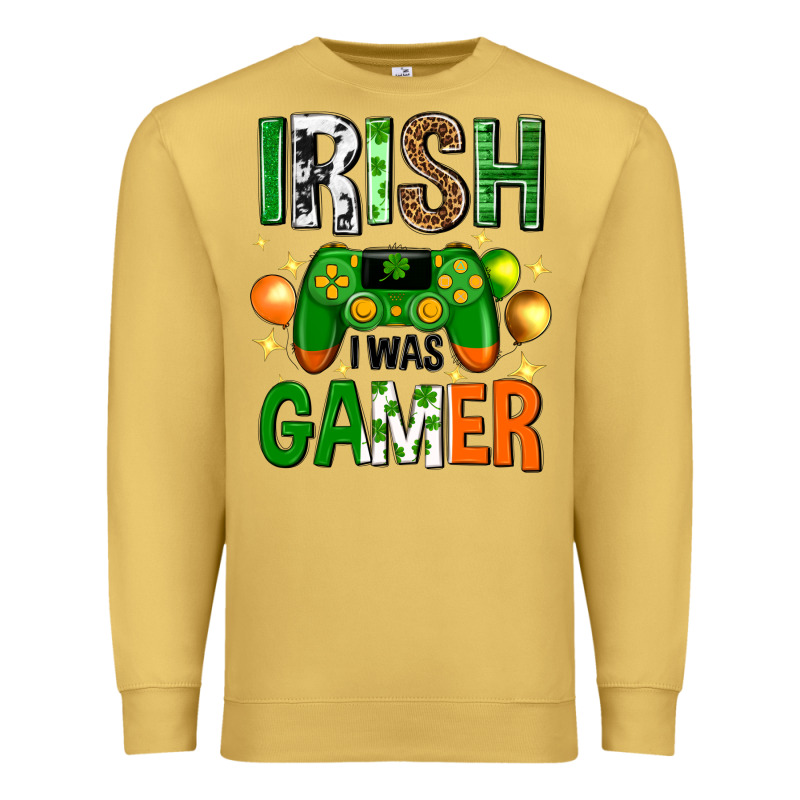 Irish I Was Gamer St. Patricks Day Premium Sweatshirt by Neo Western | Teevron