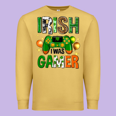 Irish I Was Gamer St. Patricks Day Premium Sweatshirt Designed By Neo Western