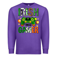 Purple irish i was gamer st. patricks day Premium Sweatshirt - Neo Western