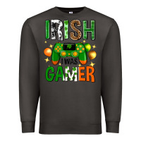 Smoke irish i was gamer st. patricks day Premium Sweatshirt - Neo Western