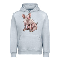 Heather Grey american yorkshire pig Urban Hoodie - LillyAllenDesigns