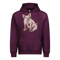 Mauve Wine american yorkshire pig Urban Hoodie - LillyAllenDesigns