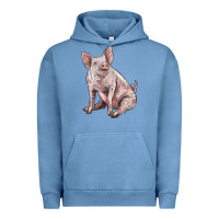 Pigment Pebble Blue american yorkshire pig Urban Hoodie - LillyAllenDesigns