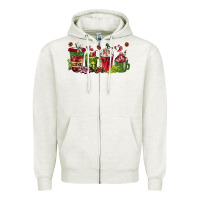 Oatmeal Heather wine coffee cups Zipper Hoodie - texasbilliewilder