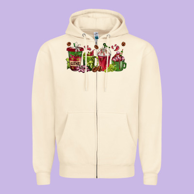 Zipper Hoodie wine coffee cups