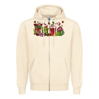Sandshell wine coffee cups Zipper Hoodie - texasbilliewilder