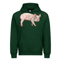 Forest Green american yorkshire pig  baby Urban Hoodie - LillyAllenDesigns