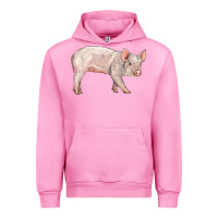 Fuchsia Pink american yorkshire pig  baby Urban Hoodie - LillyAllenDesigns