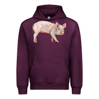 Mauve Wine american yorkshire pig  baby Urban Hoodie - LillyAllenDesigns