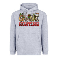 Heather Grey gone hunting Heavyweight Hoodie - Zillion Design Studio