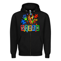 Black basketball support squad autism Zipper Hoodie - Zillion Design Studio