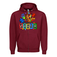 Burgundy basketball support squad autism Zipper Hoodie - Zillion Design Studio