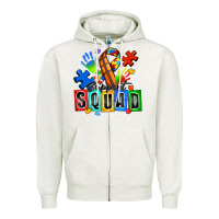 Oatmeal Heather basketball support squad autism Zipper Hoodie - Zillion Design Studio
