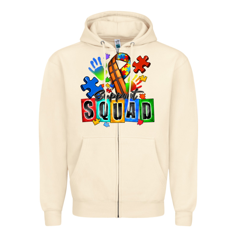 Basketball Support Squad Autism Zipper Hoodie by Zillion Design Studio | Teevron
