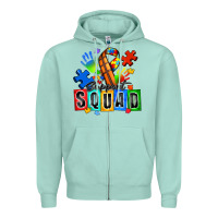 Seafoam basketball support squad autism Zipper Hoodie - Zillion Design Studio