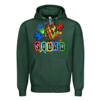 Sports Green basketball support squad autism Zipper Hoodie - Zillion Design Studio