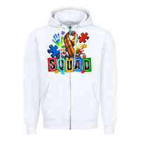 White basketball support squad autism Zipper Hoodie - Zillion Design Studio