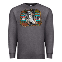 Charcoal Heather cowgirl Premium Sweatshirt - SublimationCraftShop