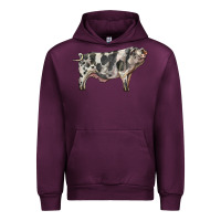 Mauve Wine Spotted Pig Urban Hoodie - LillyAllenDesigns