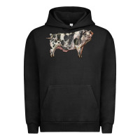 Pigment Black Spotted Pig Urban Hoodie - LillyAllenDesigns