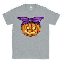 Heather Grey Jack O' Lantern Halloween Pumpkin Classic Tee - RanaPortraitStore
