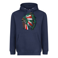Navy mexican flag indian headdress Heavyweight Hoodie - RanaPortraitStore