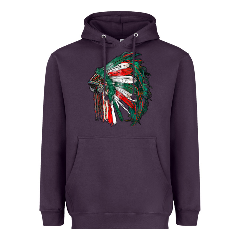 Mexican Flag Indian Headdress Heavyweight Hoodie by RanaPortraitStore | Teevron