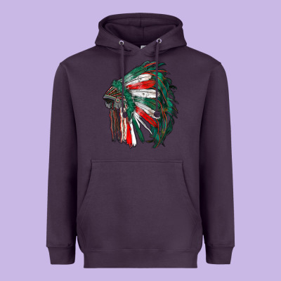 Mexican Flag Indian Headdress Heavyweight Hoodie Designed By Ranaportraitstore