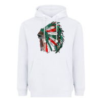 White mexican flag indian headdress Heavyweight Hoodie - RanaPortraitStore