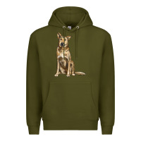 Army Green chinook dog Premium Hoodie - LillyAllenDesigns