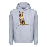 Heather Grey chinook dog Premium Hoodie - LillyAllenDesigns