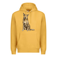 Mustard chinook dog Premium Hoodie - LillyAllenDesigns