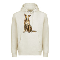 Oatmeal Heather chinook dog Premium Hoodie - LillyAllenDesigns