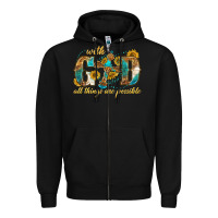 Black with god all things are possible with cross Zipper Hoodie - texasbilliewilder