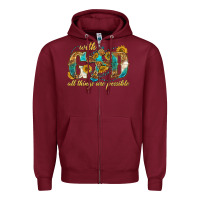 Burgundy with god all things are possible with cross Zipper Hoodie - texasbilliewilder