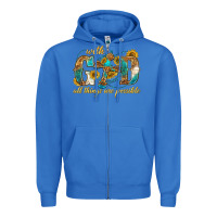 True Royal with god all things are possible with cross Zipper Hoodie - texasbilliewilder