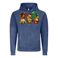 Vintage Denim fall gnomes with pumpkin pie Vintage Hoodie - AdoDesignShop