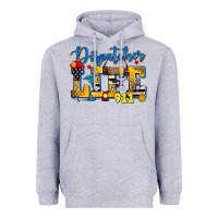 Heather Grey dispatcher life Heavyweight Hoodie - Zillion Design Studio