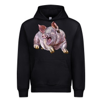 Black Landrace Pig Urban Hoodie - LillyAllenDesigns
