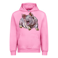 Fuchsia Pink Landrace Pig Urban Hoodie - LillyAllenDesigns