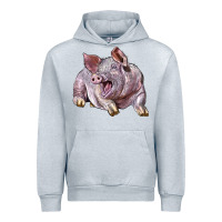 Heather Grey Landrace Pig Urban Hoodie - LillyAllenDesigns