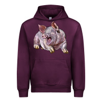 Mauve Wine Landrace Pig Urban Hoodie - LillyAllenDesigns