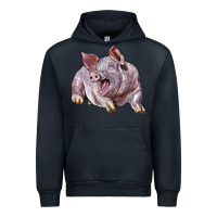 Navy Landrace Pig Urban Hoodie - LillyAllenDesigns