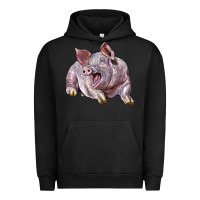 Pigment Black Landrace Pig Urban Hoodie - LillyAllenDesigns