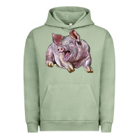 Pigment Oil Green Landrace Pig Urban Hoodie - LillyAllenDesigns